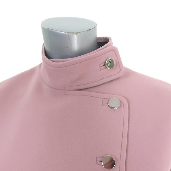 Gucci Mock Neck Sleeveless Buttoned Mini Dress Dusty Pink Crepe Size 46 - Picture 2 of 9